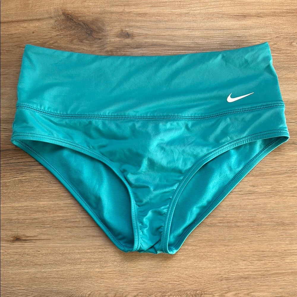 Nike Teal Blue white swoosh Bikini Bottom